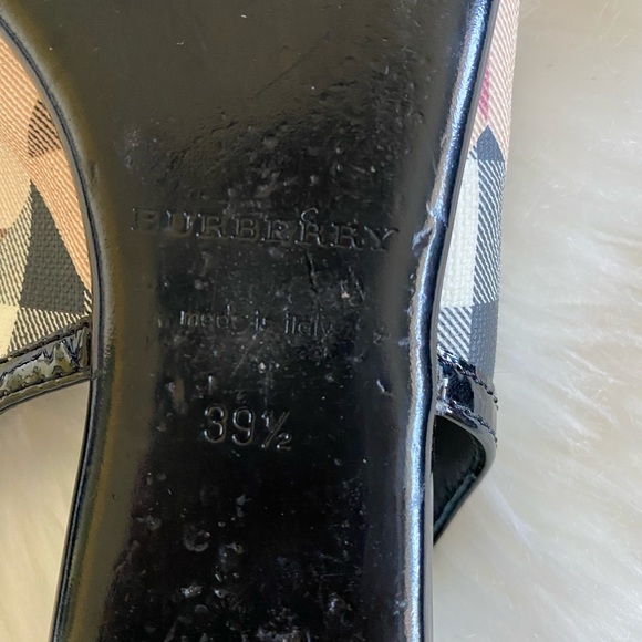 BURBERRY Nova Check slingback open toe flats, Sz. 39.5 - Picture 11 of 11